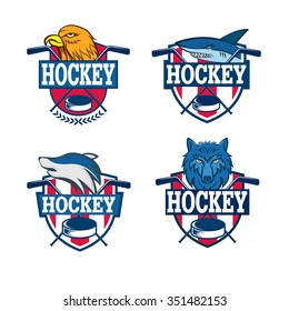 hockey logo set,sport identity,team,tournament.