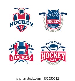 hockey logo set,sport identity,team,tournament.