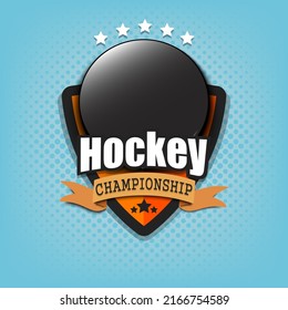 Hockey logo template design. Hockey logo. Vintage Style. Vector illustration on isolated background