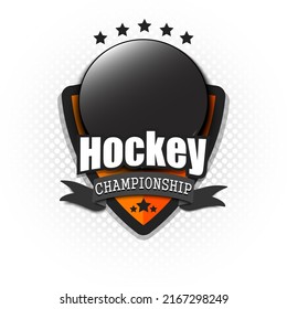 Diseño de la plantilla del logotipo de hockey. Logo de hockey. Estilo Vintage. Ilustración del vector en el fondo aislado