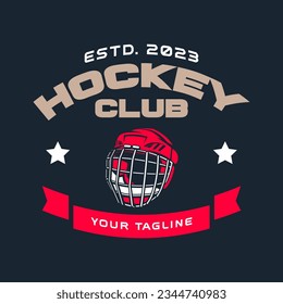 Plantilla de logotipo de hockey. Escudo de emblema de hockey. Vector de logotipos de hockey aislado