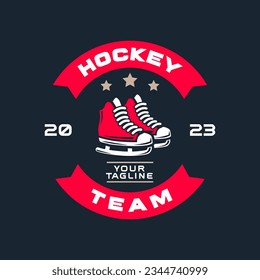 Hockey logo template. Hockey emblem shield. Hockey logos vector isolated