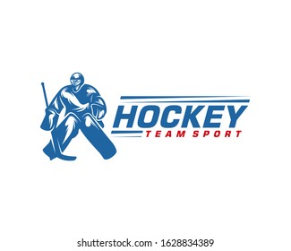 Hockey logo template. Player Hockey vector design. 