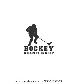 Hockey Logo Template. Vector Design in white background