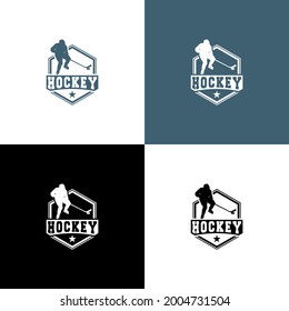 Hockey Logo Template. Vector Design in white background