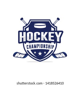 Hockey logo template vector illustration