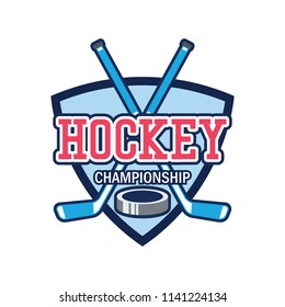 hockey logo with text space for your slogan / tag line, vector illustration