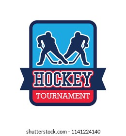 hockey logo with text space for your slogan / tag line, vector illustration