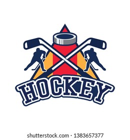 hockey logo with text space for your slogan / tag line, vector illustration