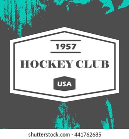 Hockey logo in vector. Creative monochrome badge. Perfect for logo, banners, stickers.