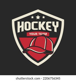 Hockey-Logo-Vektorgrafik, Emblem, Designvorlage. Hockey-Logo einzeln