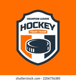 Hockey-Logo-Vektorgrafik, Emblem, Designvorlage. Hockey-Logo einzeln