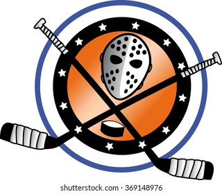 Hockey logo vector illustration