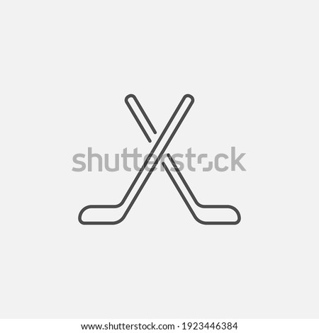 hockey main small thin line pictogram vector icon