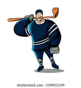 Hockey Mascot Character Design Vector