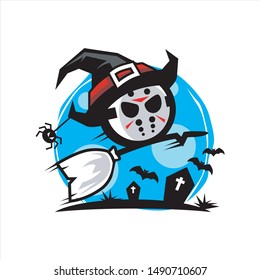 Hockey Mask Halloween Blue Moon  Vector