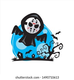 Hockey Mask Halloween Blue Moon  Vector