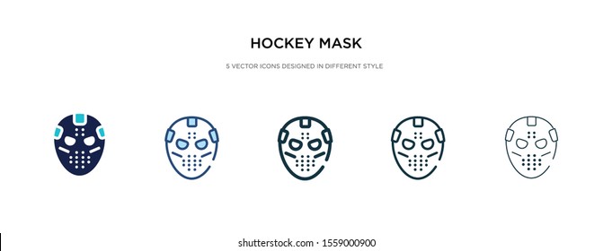 hockey mask icon in different style vector illustration. two colored and black hockey mask vector icons designed in filled, outline, line and stroke style can be used for web, mobile, ui