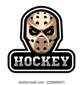 Hockey mask icon. Goalkeeper helmet. Goalie logo. Sports equipment. Sport games.