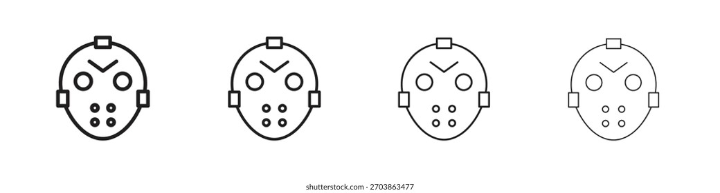 Icono de máscara de hockey icono de Vector lineal en un estilo editable.