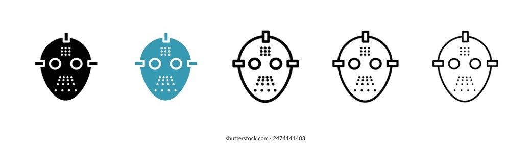 Hockey mask icon set. scary goalie mask icon for UI designs.