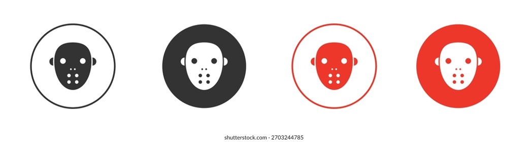 Pictograma sólido del icono de la máscara del hockey. Vector aislado ilustración
