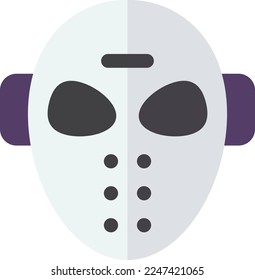 hockey mask illustration in minimal style isolated on background