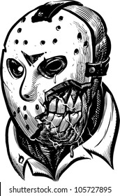 Hockey Mask Killer Monster Head