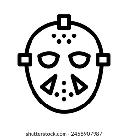 hockey mask line icon illustration vector graphic. Simple element illustration vector graphic, suitable for app, websites, and presentations isolated on white background