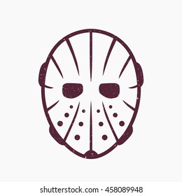 Hockey mask on white, grunge texture can be removed