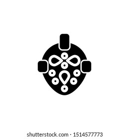 hockey mask solid icon sign.hockey mask symbol, logo illustration. Different style icons set. Pixel perfect vector graphics - Vector