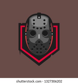 Hockey mask vector logo template