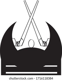 trofeo del partido de hockey. con un vectorial y un símbolo de bola.