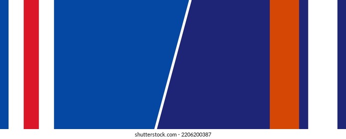 Hockey matchday announcement. Match infographic with scoreboard copy space. Banner with colors of sport teams