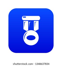 Hockey medal icon blue vector isolated on white background