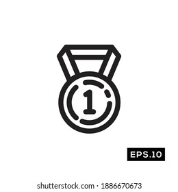 Hockey medals Line Icon. Ice Hockey Sign Logo Vector