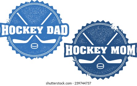 Hockey Mom and Dad Parent Stamps