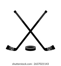 Hockey Monogram Logo. Vector Icon with Sticks