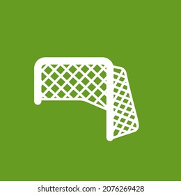 Hockey Net On Green. Hockey Gates Icon On White