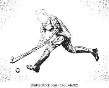 Hockey on the grass player. Sports is a vector