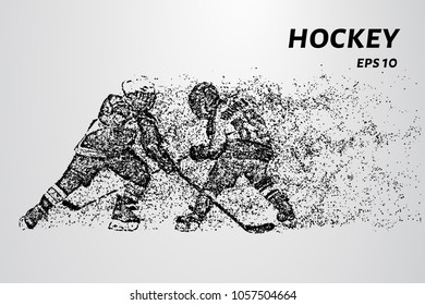 Hockey from the particles. Hockey consists of circles and points. Vector illustration