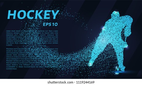 Hockey from the particles. Hockey consists of circles and points. Vector illustration