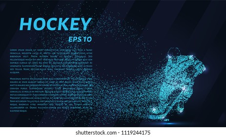 Hockey from the particles. Hockey consists of circles and points. Vector illustration