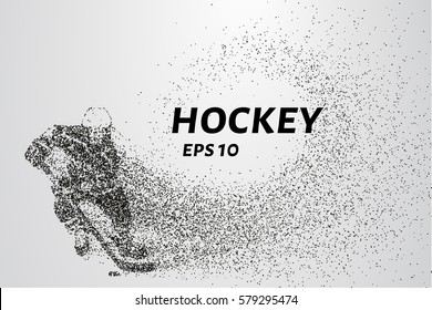 Hockey from the particles. Hockey consists of circles and points. Vector illustration.