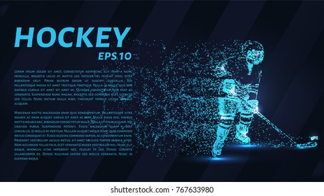 Hockey from the particles. Hockey consists of circles and points. Vector illustration.