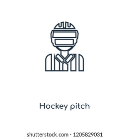 Hockey pitch concept line icon. Linear Hockey pitch concept outline symbol design. This simple element illustration can be used for web and mobile UI/UX.