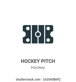 Hockey pitch glyph icon vector on white background. Flat vector hockey pitch icon symbol sign from modern hockey collection for mobile concept and web apps design.