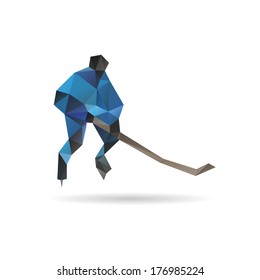 Hockey player abstract isolated on a white backgrounds