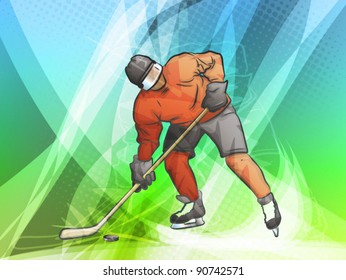 Hockey Player/ Abstract Sports Background