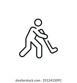 Hockey player action icon. Simple hockey player icon for social media, app, and web design. Vector illustration